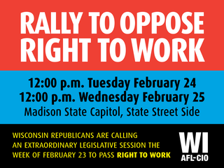 Rally against 'right to work' in Wisconsin