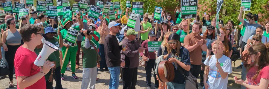 AFSCME Local 1110 rallies outside president's office