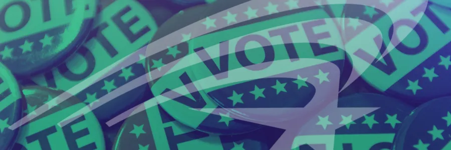 Buttons that say vote