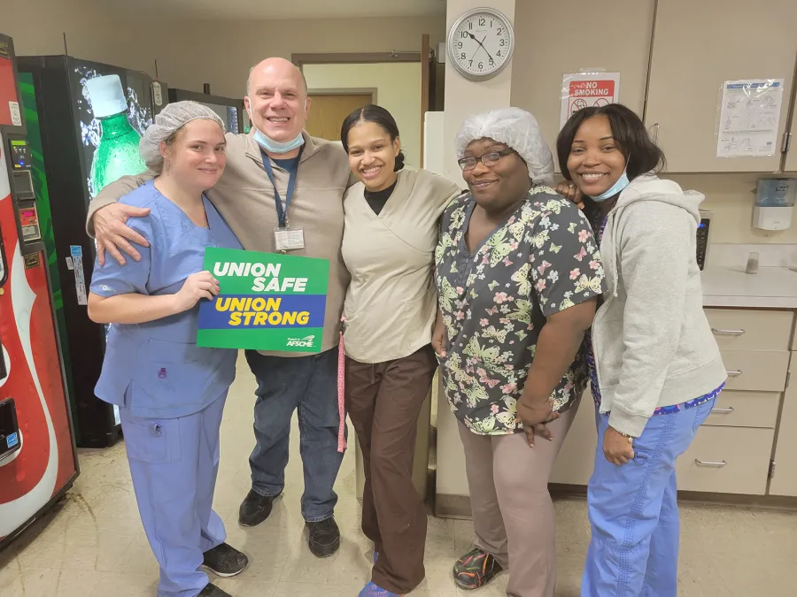 An image of several members of AFSCME Local 3537 at the DeKalb County Nursing Home